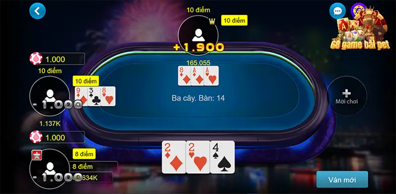 Game bài 3 cây thu hút và được đánh giá cao